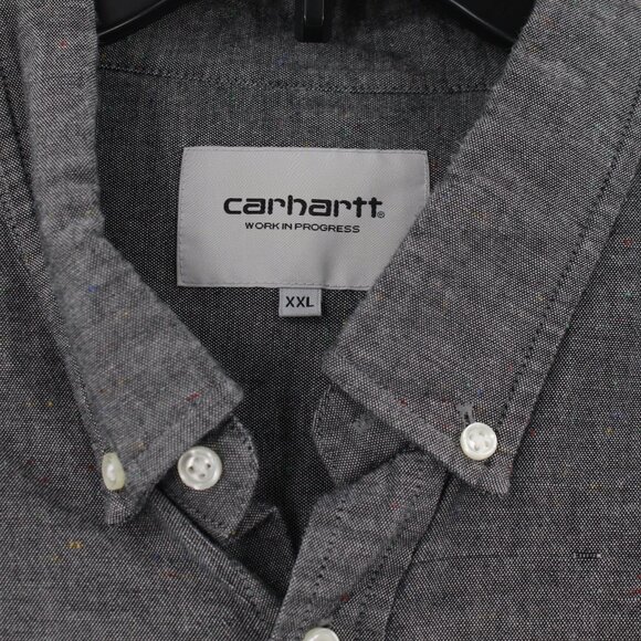 Carhartt Kyoto Shirt Men's 2XL Slim Speckled Long Sleeve Button Down Cotton - Picture 5 of 12